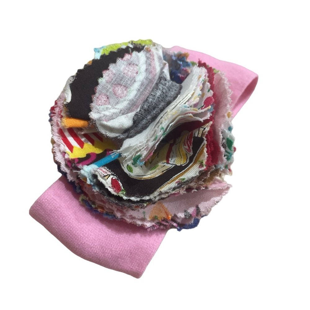 Baby infant big puff flower mixed oversized headband bow
